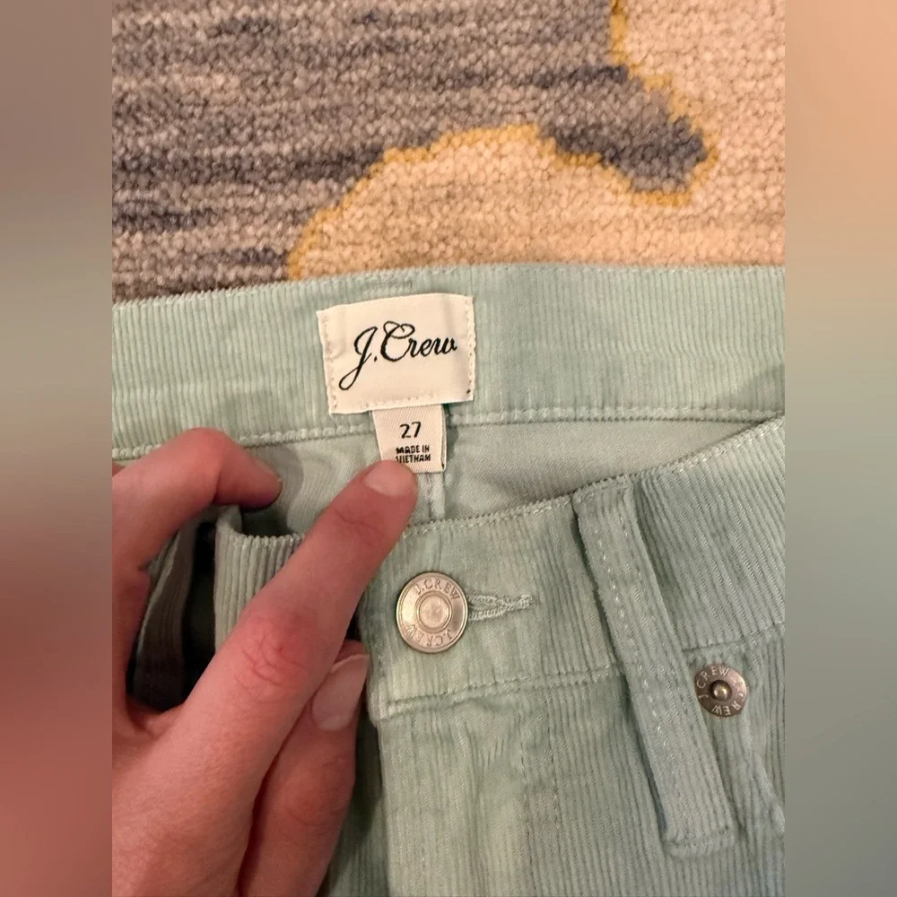 J. Crew Teal Vintage Slim Straight Corduroy Pants green size 27